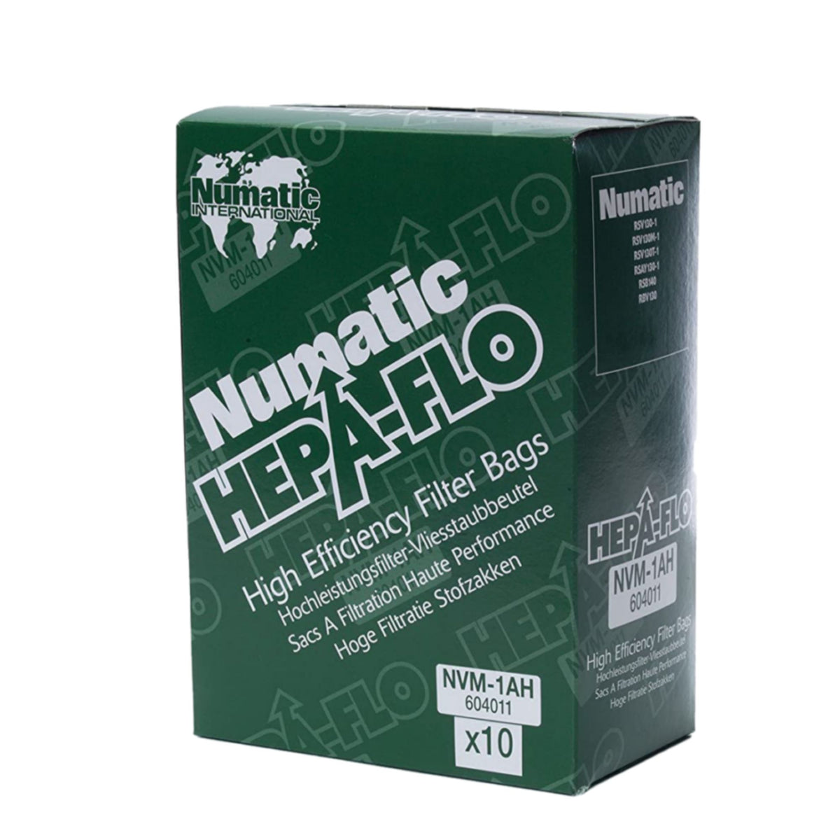sacs aspirateur dorsal numatic nacecare hepa-flo NVM-1AH paquet 10