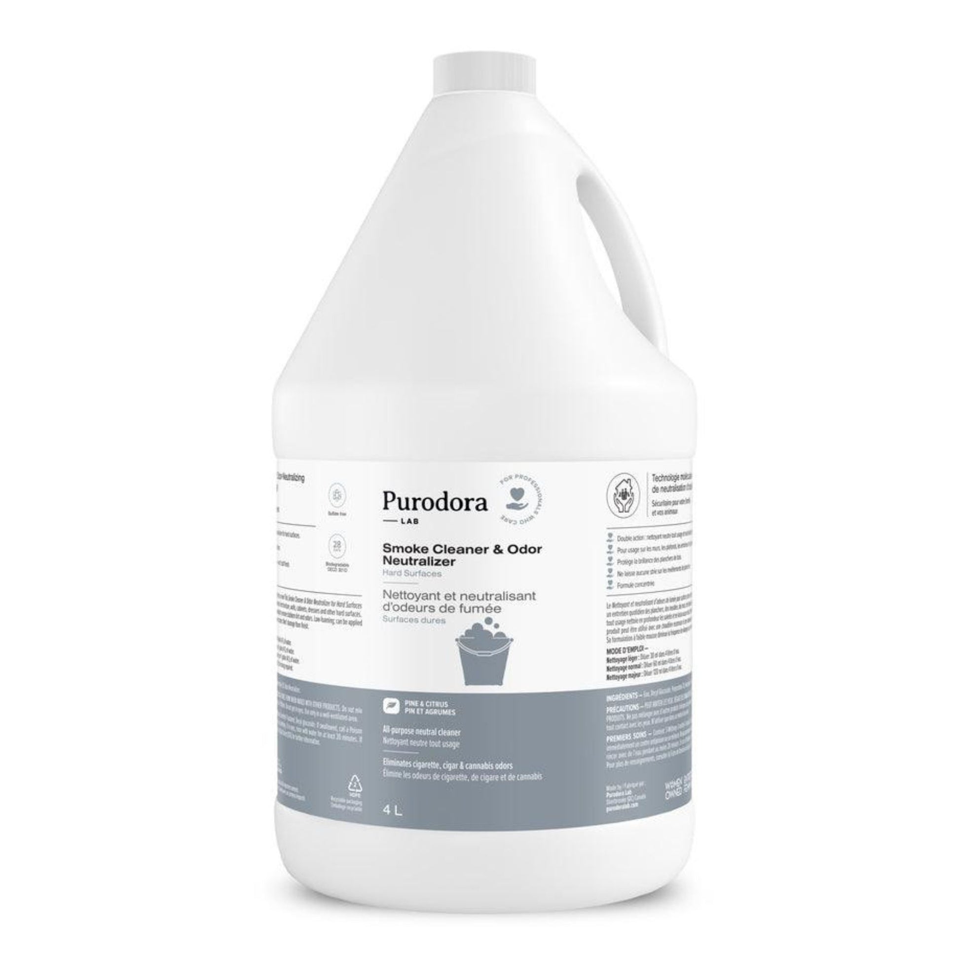 Nettoyant neutralisant odeurs fumée cannabis cigarette surfaces dures 4L à diluer concentré