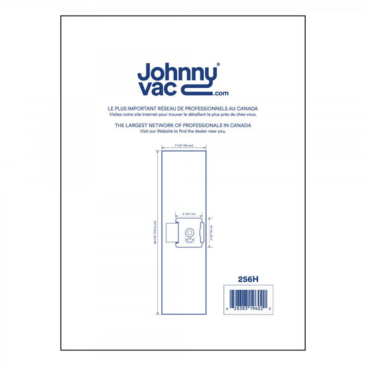 Johnny vac sacs hepa aspirateur commerciaux 256H ghibli AS6 paquet 5