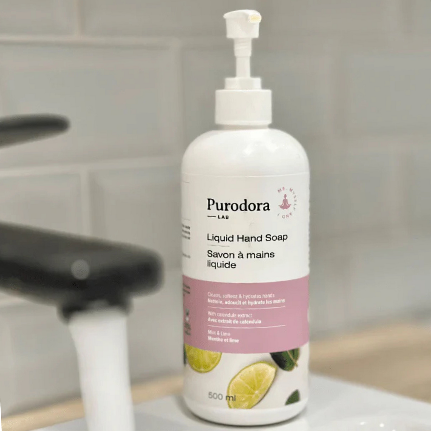 Purodora savon mains liquide menthe lime 473ml compagnie québécoise