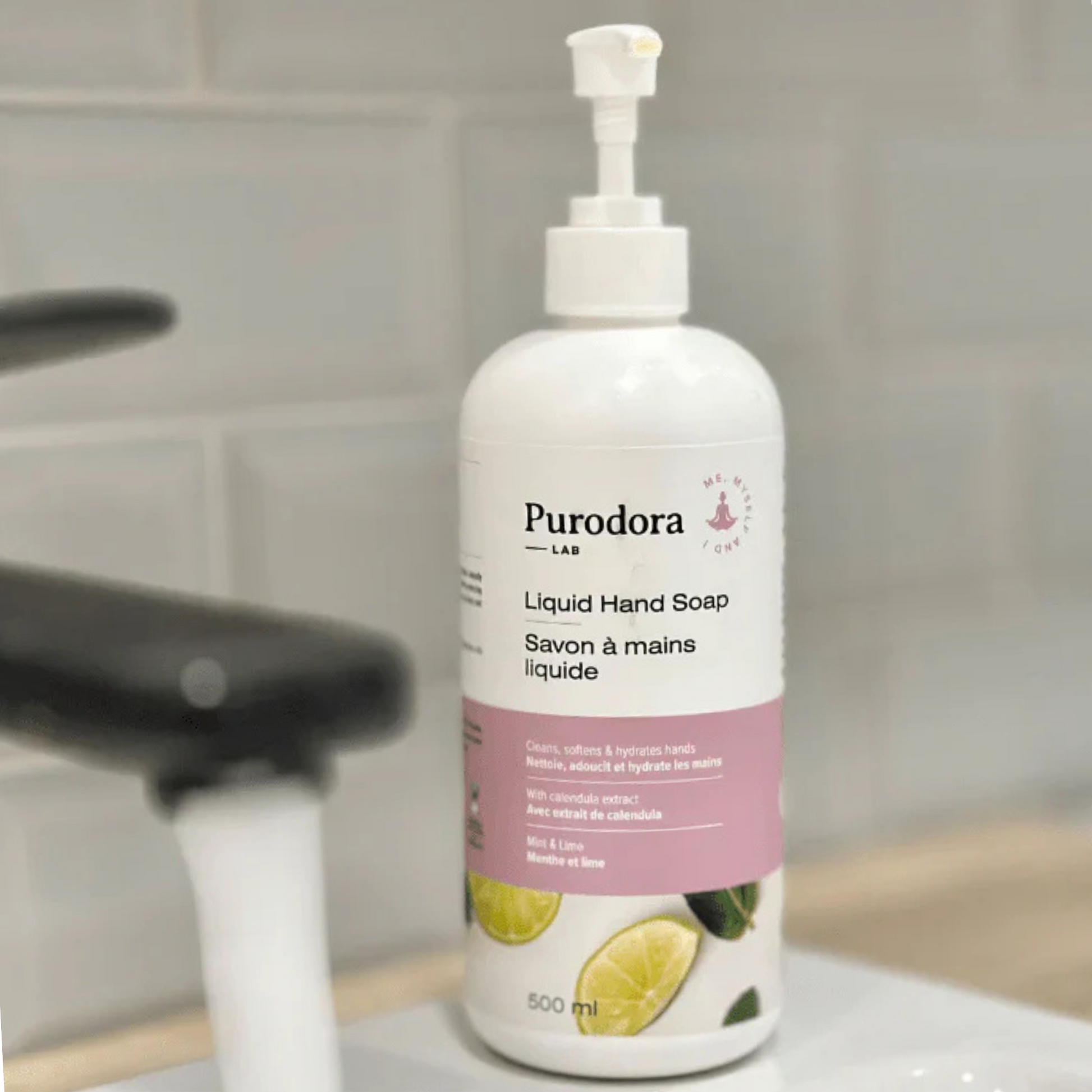Purodora savon mains liquide menthe lime 473ml compagnie québécoise