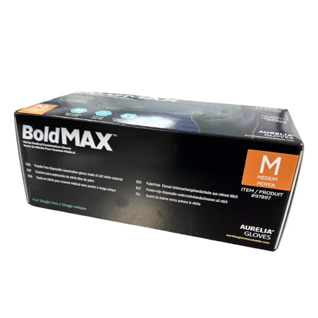Medical Nitrile Gloves - Black 6.0 mil - Bold Max