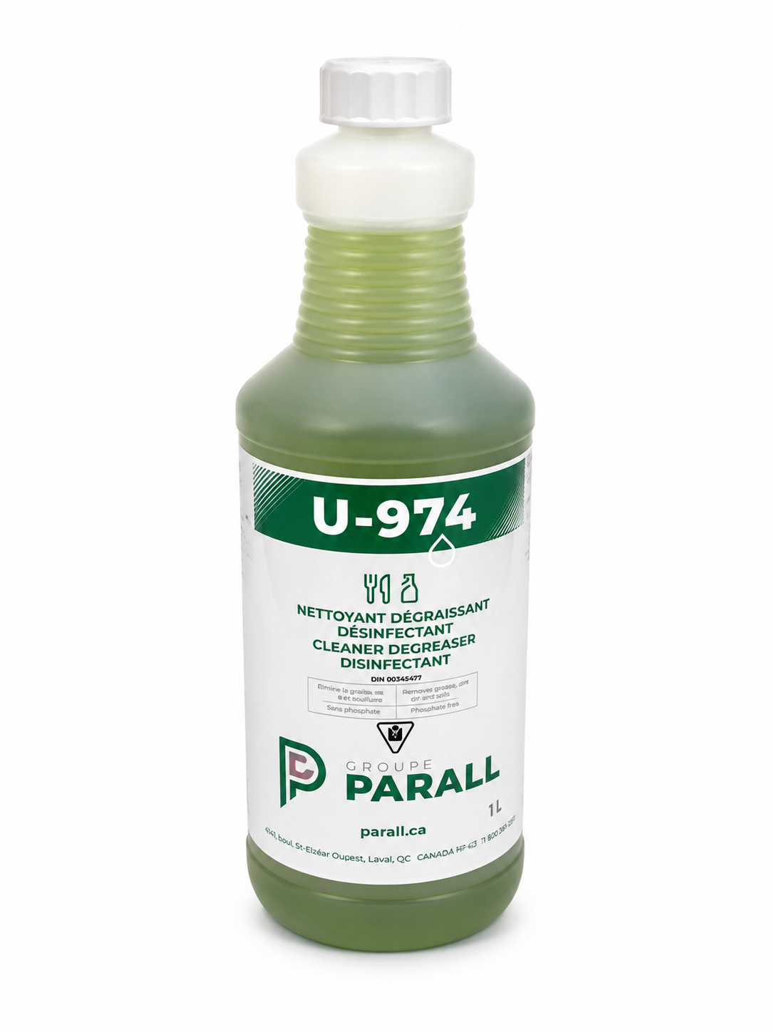 Restaurant degreasing disinfectant cleaner - U-974 - 4L