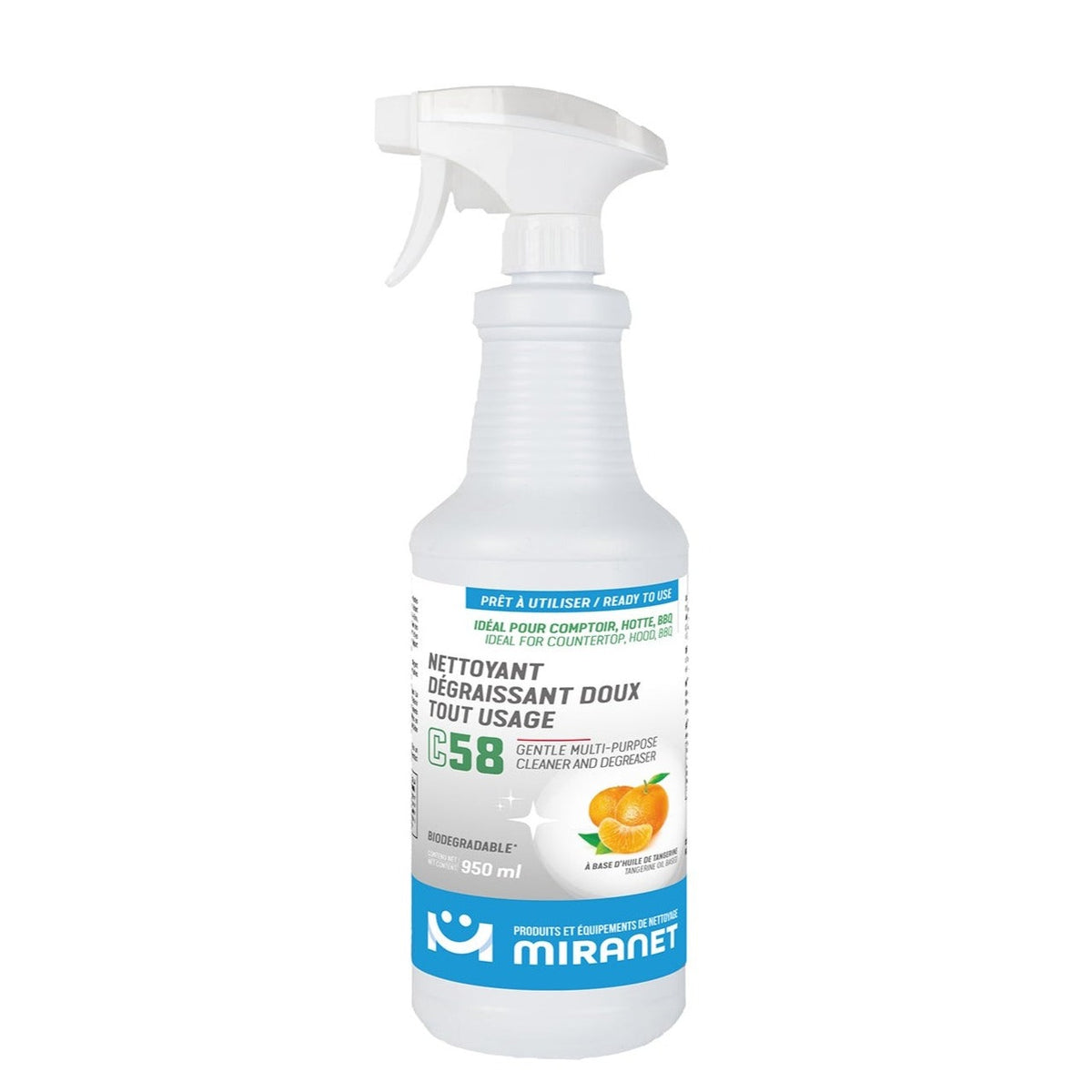 Nettoyant dégraissant doux tout-usage C58 biodégradable - Miranet